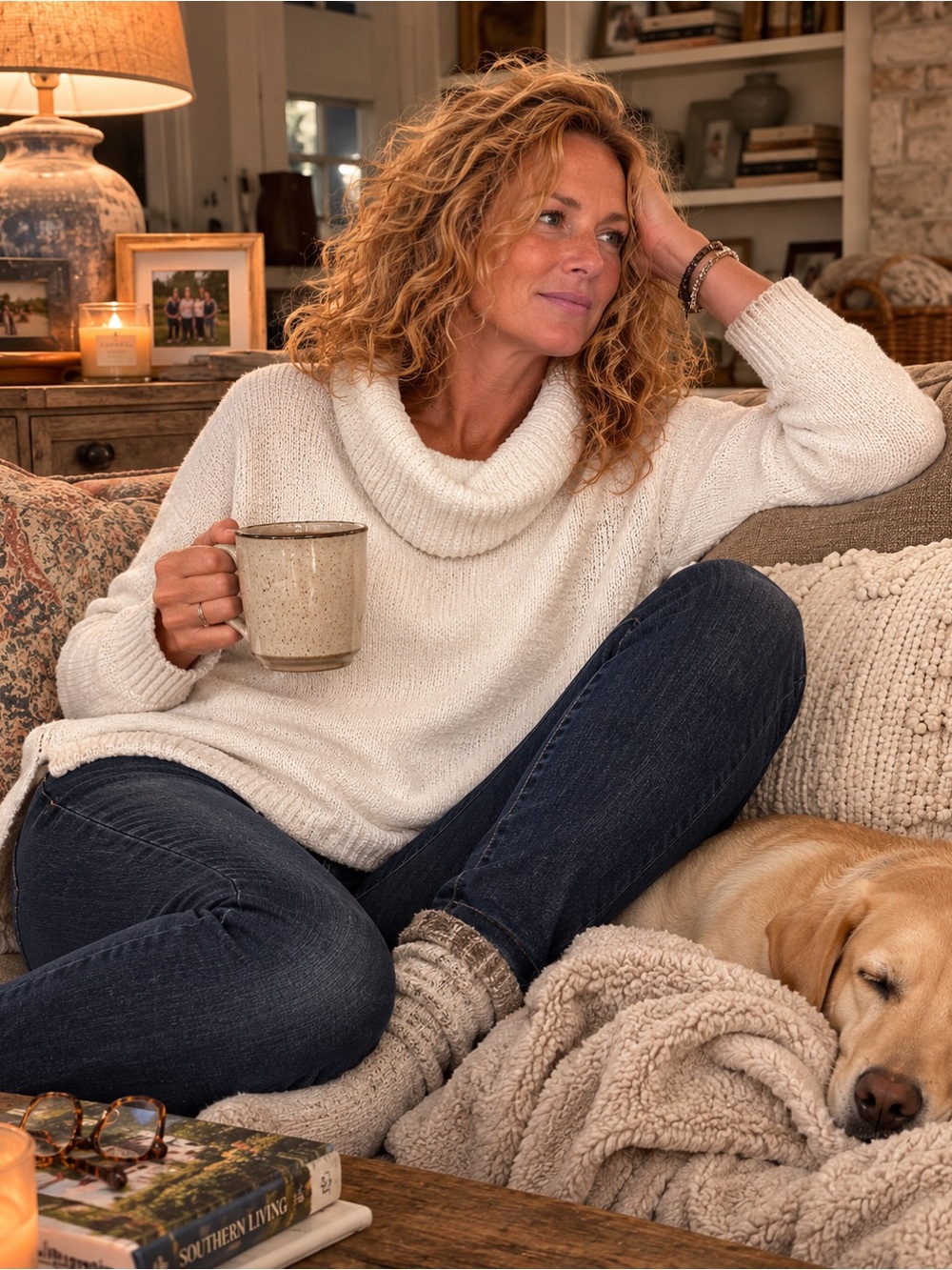 Soft Surroundings Ivory Cowl Neck Sweater